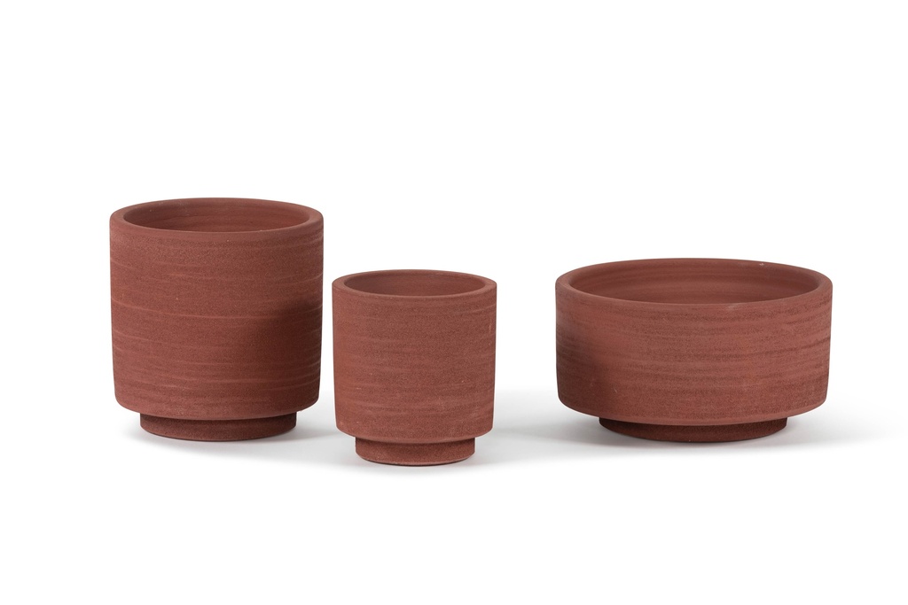 Round red terracotta pot - Ø 14 x 15cm - 1 - ext. cot. - p/8