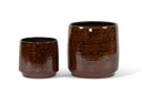 Flowerpot reactif glazed brown big- Ø32 X 32cm - p 2