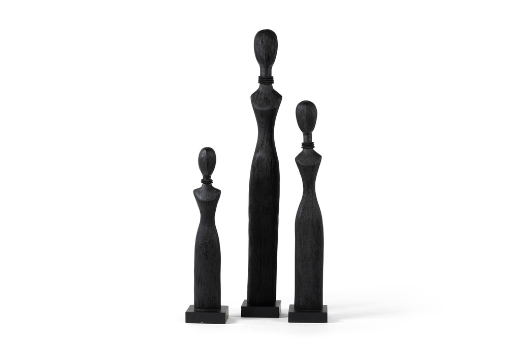 LADY BLACK MATT BRUSHED WOOD - SMALL - 11,5x11,5x52cm - p/2/8