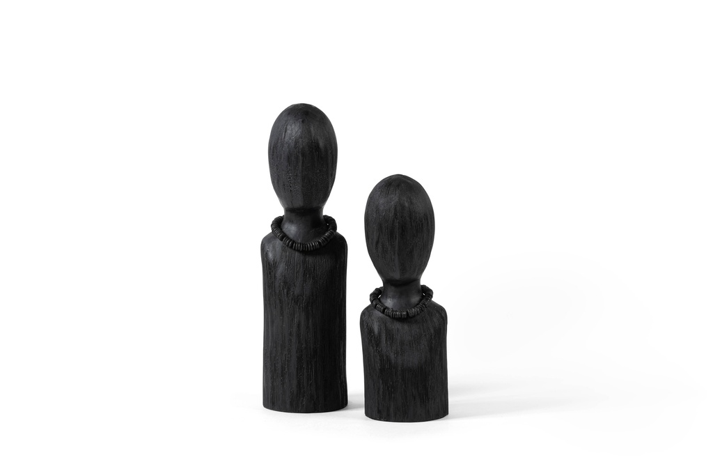BUST BLACK MATT BRUSHED WOOD - SMALL - 10,5x10x29,5cm - p/2/12