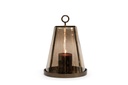 Hurricane conical brown glass - set of 2 - antique gold - Ø33x45cm/Ø27x37cm - 1/1