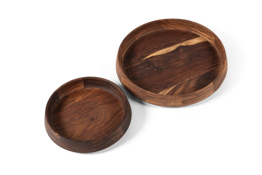 Wooden bowl natural oiled set of 2 - Ø25 x 5 / Ø35x 5 - p 1/4