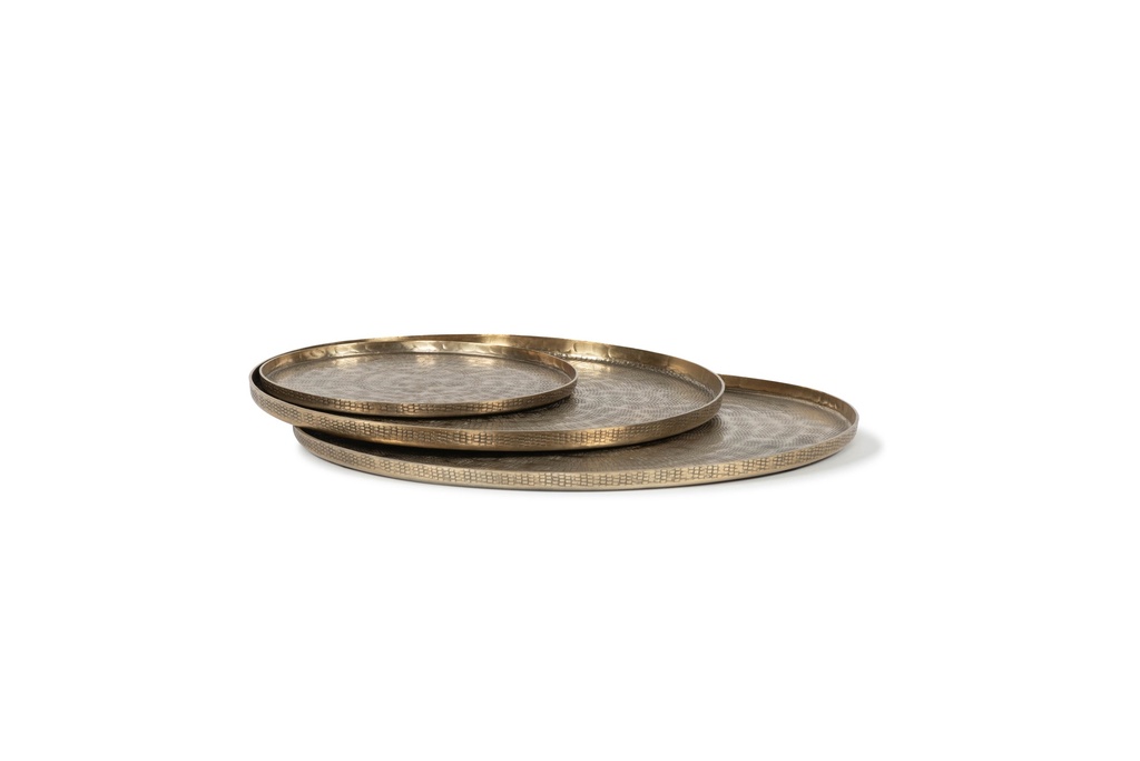 Plate texture - antique gold - set of 3 - Ø21x1cm/Ø30x1cm/Ø35x1cm - p/1/6