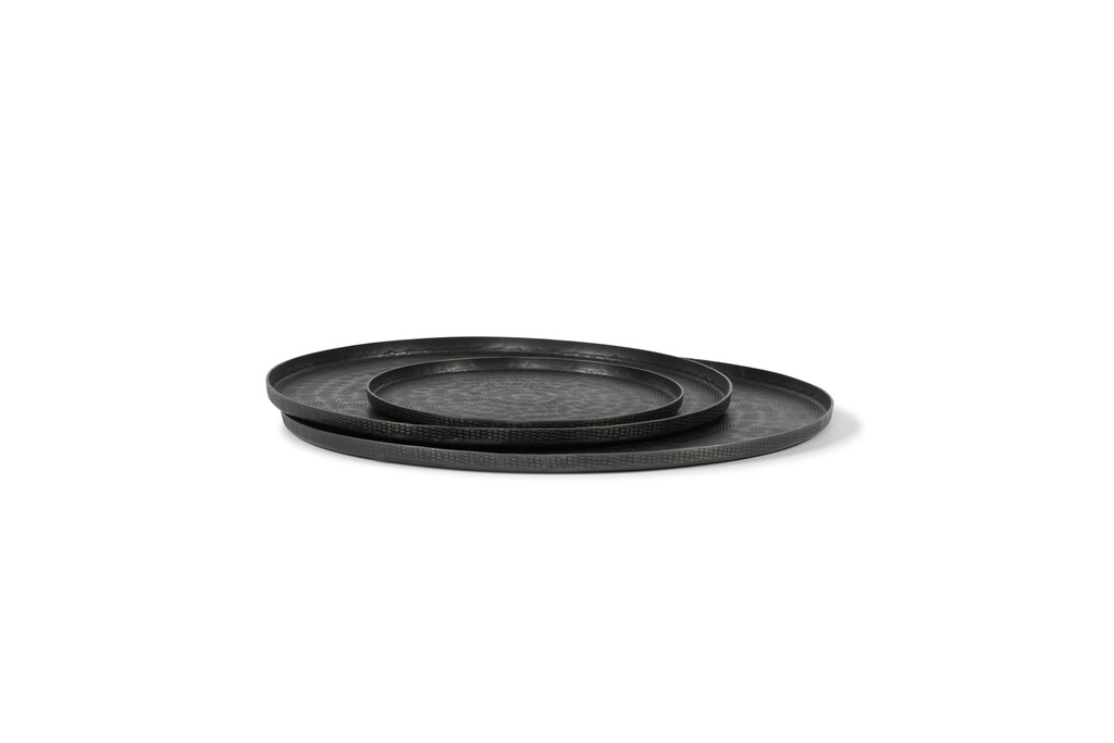 Plate texture - graphite - set of 3 - Ø21x1cm/Ø30x1cm/Ø35x1cm - p/1/6