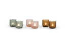 T-light holder round with V pattern cutting - copper - Ø9x 9cm - p 6/24