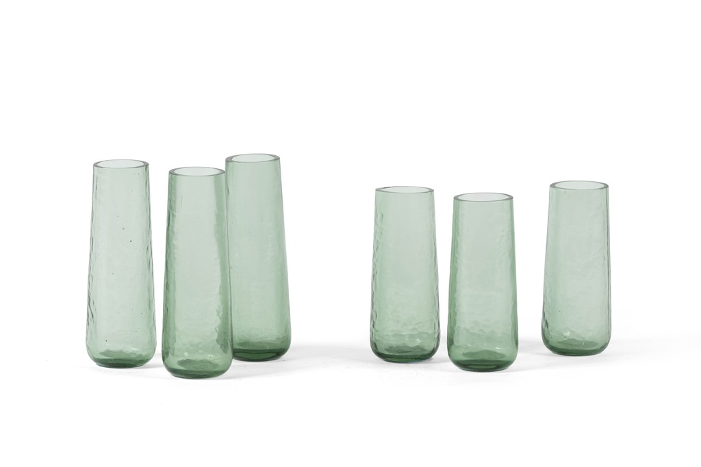 MOUTHBLOWN HAMMERED SOLIFLOWER Ø5,5cm X 14cm - 6/18 - SMALL - GREEN