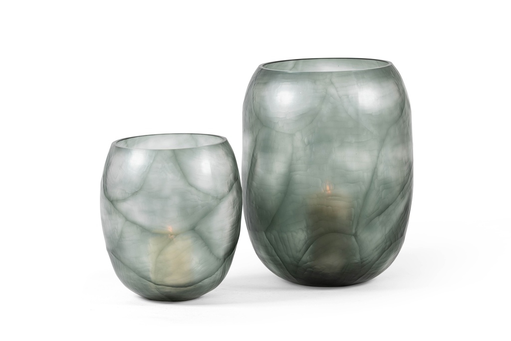 Mouthblown cutted vase big - grey clear - Ø33 x 46cm - p 1/1