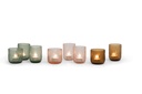T-light holder round with vertical cutting - salmon - Ø8.5 x 10cm - p 6/24