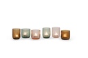 -light holder round with vertical cutting - salmon- Ø9 x 9cm - p 6/24