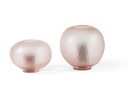 Mouthblown cutted bolvase on stand small - salmon - 35x31x25 cm - p 1/1
