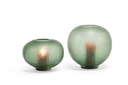 Mouthblown cutted bolvase on stand big - green - 38x37x36cm - p 1/1