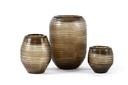 Mouthblown ribbed cutted vase big- smoke - Ø30 x 44cm - p 1/1