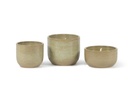 Flowerpot Glazed Green Small - Ø 15 x 13 cm - outdoor candle -1 ext. coton wick - p/6