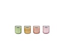 Scented candle in bubble glass copper with colored wax - Ø 9 x 10 cm - 1 int. cot. - p/6