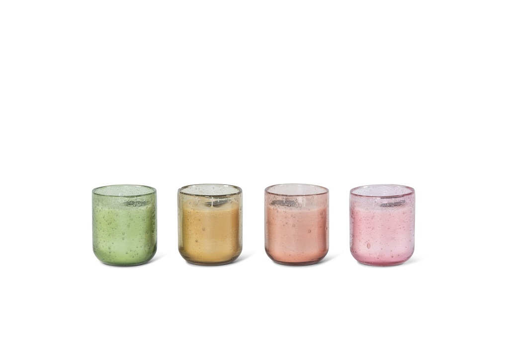 Scented candle in bubble glass copper with colored wax - Ø 12 x 13 cm - 3 int. cot. - p/4