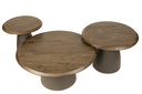 Coffee table - matt brown brushed wood + brown metal foot big - Ø80 x 40cm - p 1/1