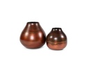 Vase metal - burned copper patina - large - Ø 40x38cm - p/1