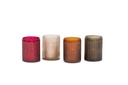 Votive ribbed sprayed - red - small - Ø8x10cm - p/6/36