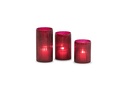 Votive ribbed sprayed - red - medium - Ø7x12cm - p/6/36