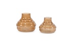 Vase bottle neck - stone finish - sprayed - bronze - small - Ø20x18cm - p/1/4