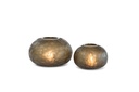 Vase rounded faceted - handcut solid -  - smoke - large - Ø26x16cm - p/1/2