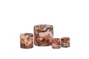 Votive burgundy/creme glass mosaïc - Ø7x8cm - p/6