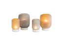 Hurricane cocoon horizontal cutted light smoke with stone base - large - Ø 20x29cm - 1/1