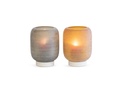 Hurricane cocoon horizontal cutted light smoke with stone base - large - Ø 20x29cm - 1/1