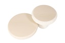 Coffee table rounded enamel with base - texture beige - Ø60x27cm - p1/1