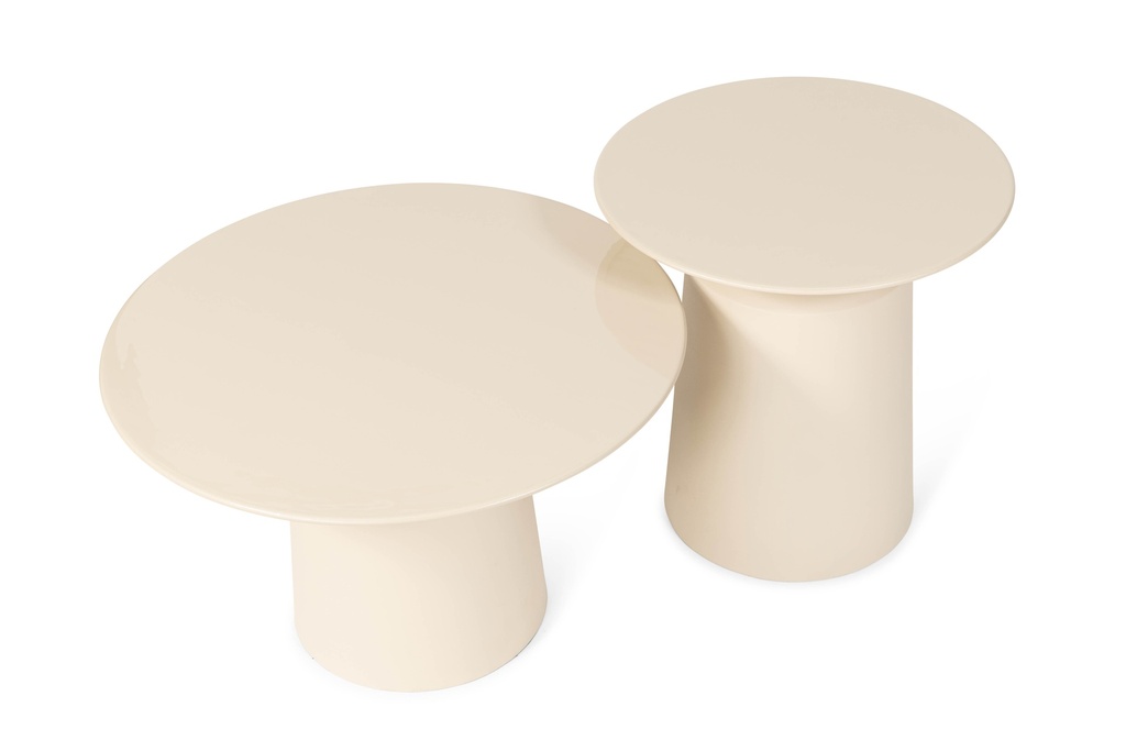 Side table enamel with base - texture beige - Ø45x46cm - p1/1
