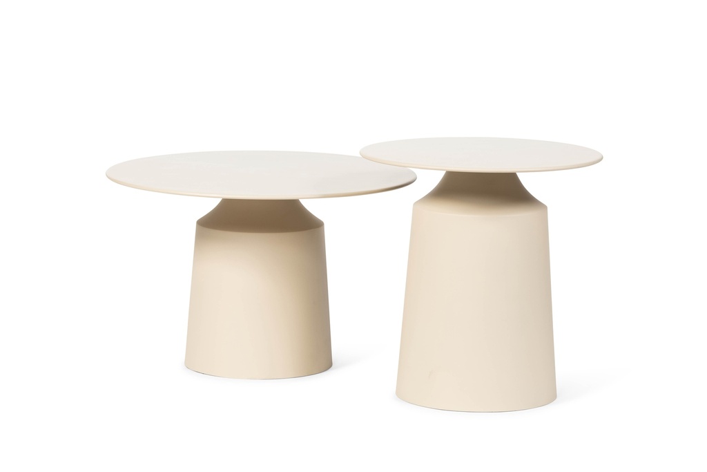 Coffee table enamel with base - texture beige - Ø58x38cm - p1/1