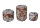 Metal Bulbvase burgundy / creme crackeled glass - small - Ø 40x40cm - p/1