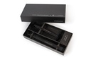 Giftbox with wicktrimmer and positioner - metal - black - 22x11x3,5cm - p/4