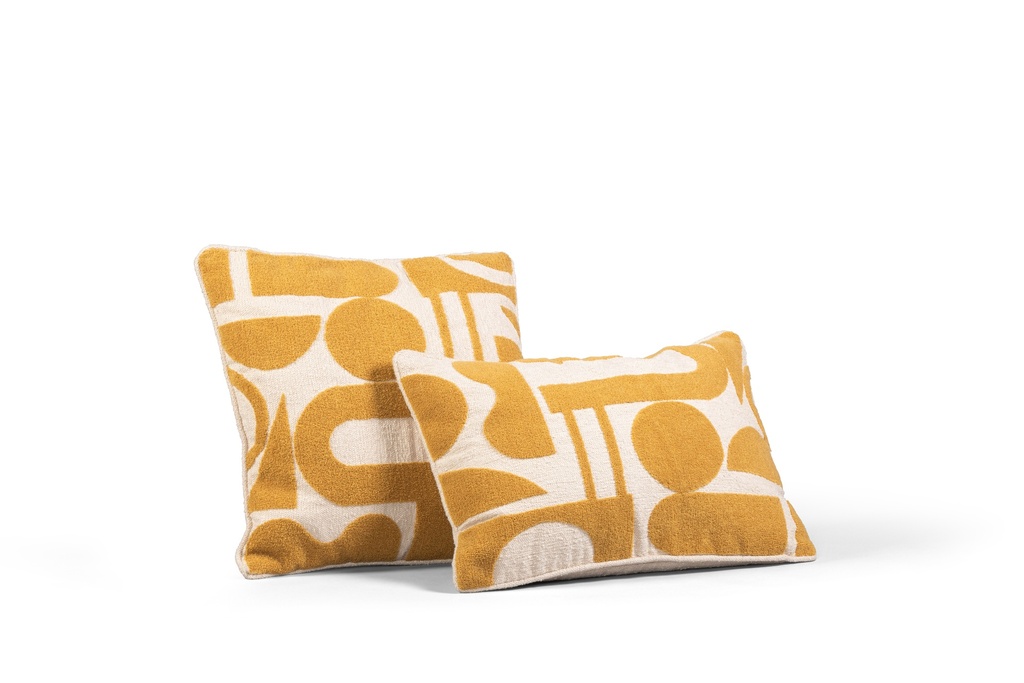 Cushion embroidery ochre/beige with filler - 50x50cm - p/1/10