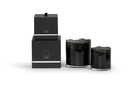 Scented candle black glass votive with organic rim - medium Ø 12 x 12cm - 3 - int. cot. - p/4