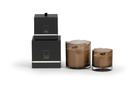 Scented candle moccha glass votive with organic rim - medium Ø 12 x 12cm - 4 - int. cot. - p/4 
