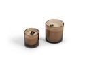Scented candle moccha glass votive with organic rim - medium Ø 12 x 12cm - 4 - int. cot. - p/4 