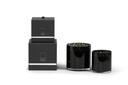 Scented candle cylindrical smoke black spotted glass - Ø12 x 12cm - 3 - int. cot. - p/4