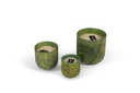 Mouthblown vase, matt green yellow spotted - medium Ø12 x 12cm - 2 - int. cot. - p/4