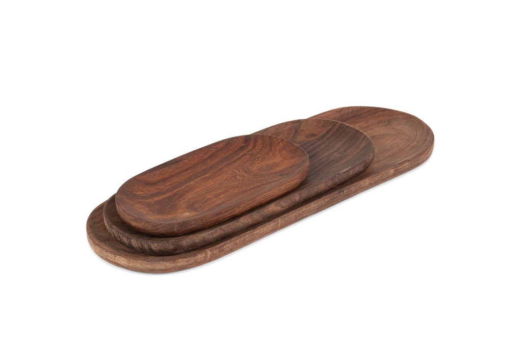 Wooden long tray natural oiled sheesham medium - 30x12x1,5cm - p2/8
