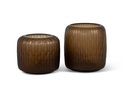 Mouthblown round cutted vase copper large - Ø27 x 30 cm - p 1
