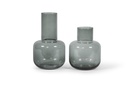 Chimney vase - glass - smoke - Ø22x33cm - p/1