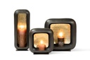 Standing rectangular candle holder nickle antique/gold antique leafing - 20 x 11,5 x 51 cm - p 1/4