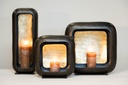 Standing rectangular candle holder nickle antique/gold antique leafing - 20 x 11,5 x 51 cm - p 1/4