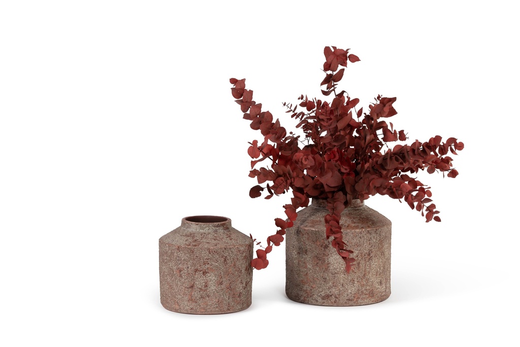 Vase rustic terra cotta / burgundy - small - Ø24 x 22 cm- p 1