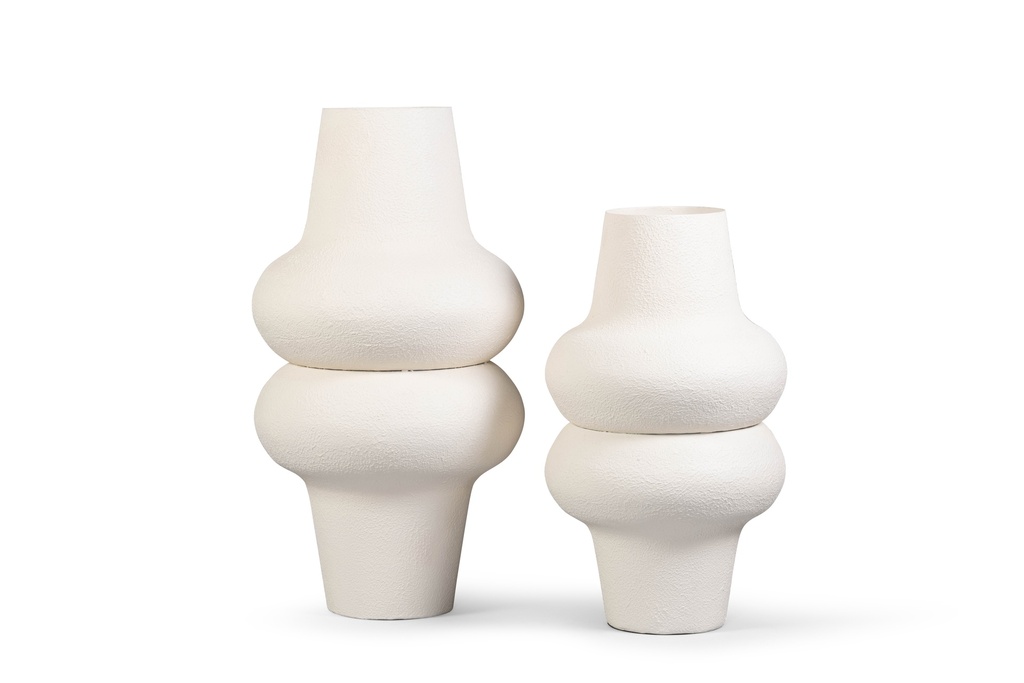 Vase textured stone small  ivory - Ø33x56cm - p 1