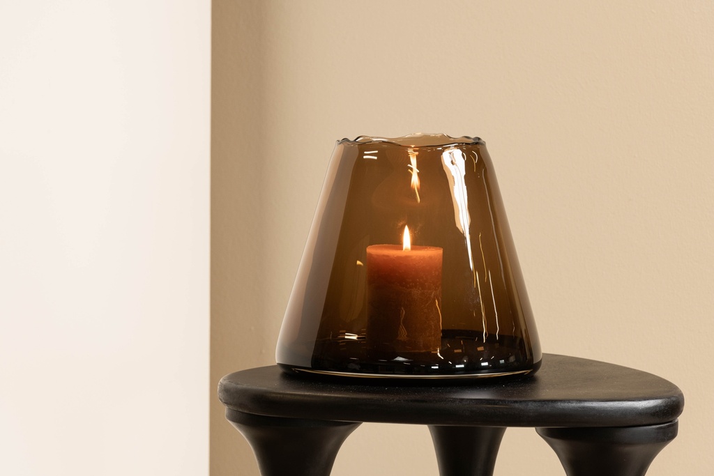 Conical vase organic rim - big - mocha - Ø25 x 33cm - p/1