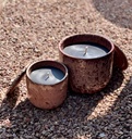 Terracotta scented outdoor candle - glazed with cover - burgundy - (perfume Lavender / Rosemary / Pine / Cinnamon / Citronelle)  - Ø 20x19cm - 1 ext. cot. - p /2