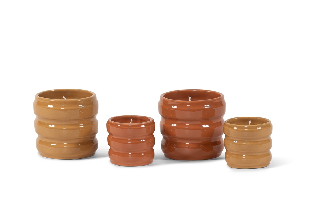 Votive glazed shiny honey large indoor - Ø12 x 11cm - 1 wick - p 4