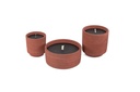 Round Red terracotta pot - Ø 14 x 15cm - outdoor candle -1 ext. coton wick - p/8